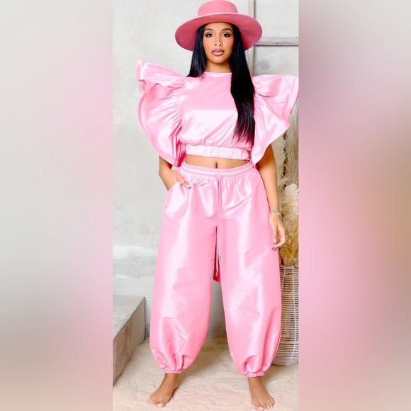 Statement Pants Set Pink - Picture 1 of 4